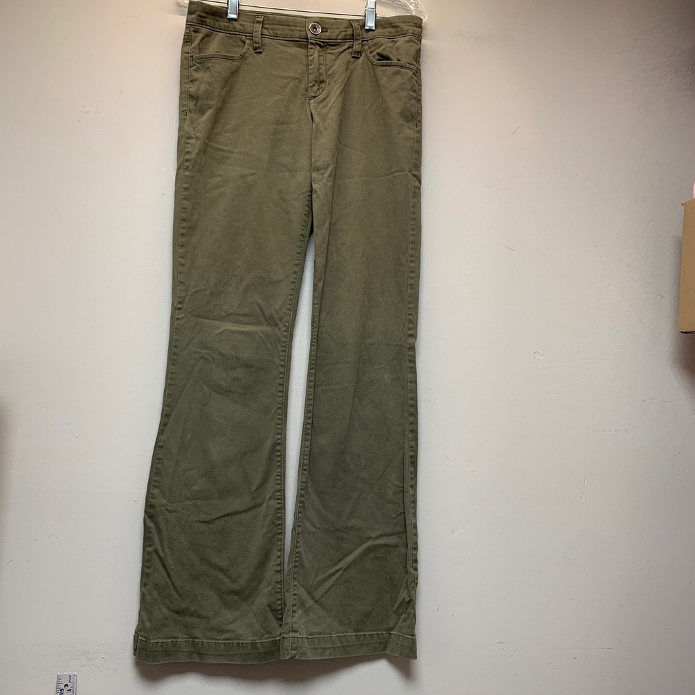 Banana Republic Olive Green Wide-Leg Trousers
